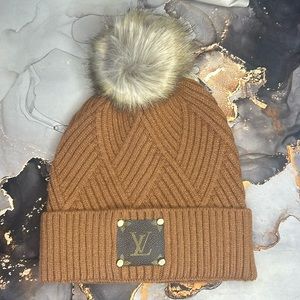 Authentic Up Cycled Louis Vuitton Patch Beanie